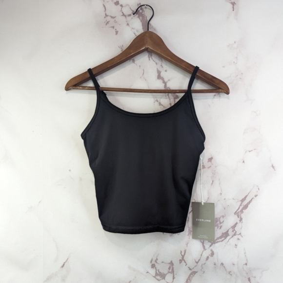 Everlane Tank Top Women Black Crop The Perform Cami Shelf Bra NEW - Picture 3 of 13
